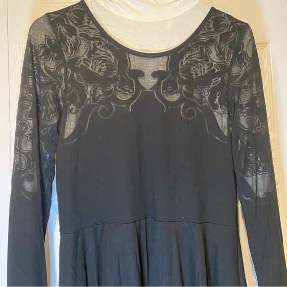 NWOT French Connection Stretch Black Long Sleeve Skater Dress Size 10 - Picture 4 of 16